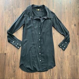 NICHOLAS K Silk Grey Button-Down Shirt Dress Size Small/2/4